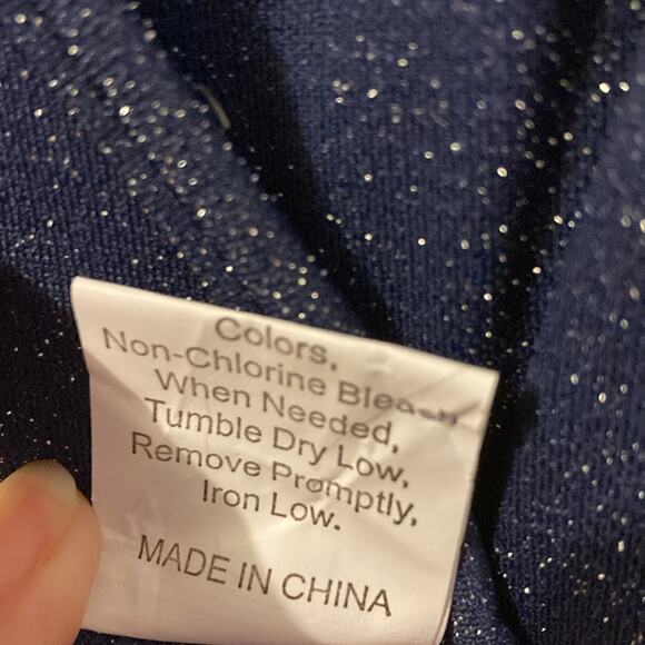 Starry night Glitter Maxi Wrap Dress metallic blue true wrap cocktail ruched s - Picture 14 of 15